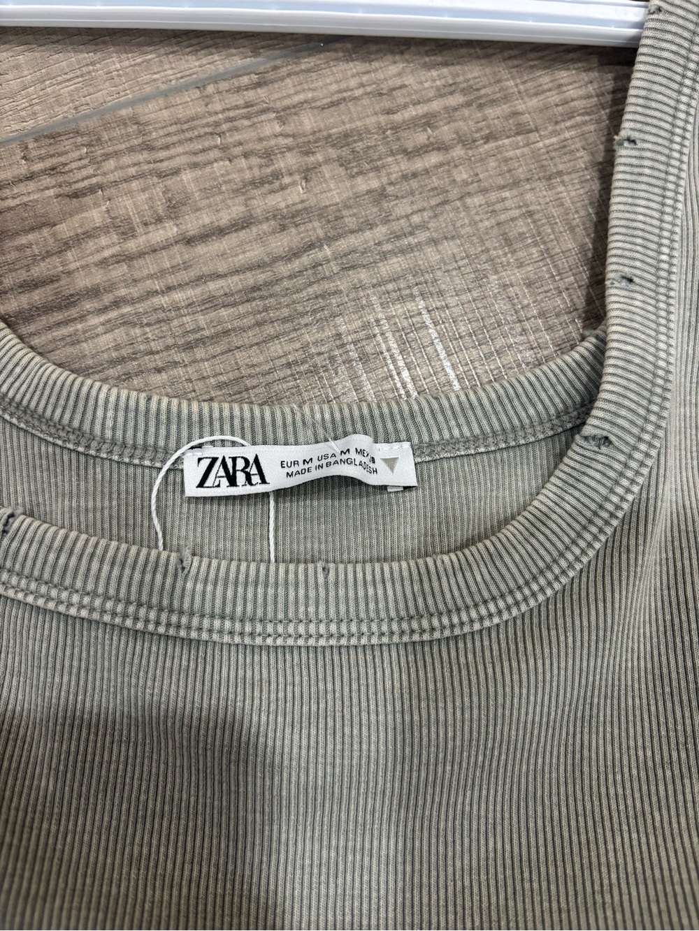 Zara Sage Ribbed Square-Neck Crop Tank - Picture 3 of 5